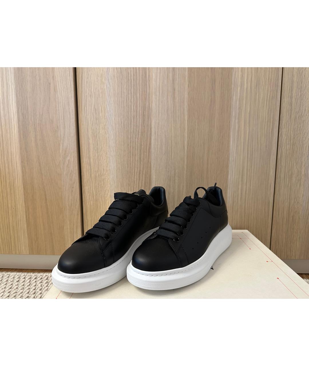 ALEXANDER MCQUEEN Черные кожаные кеды, фото 2