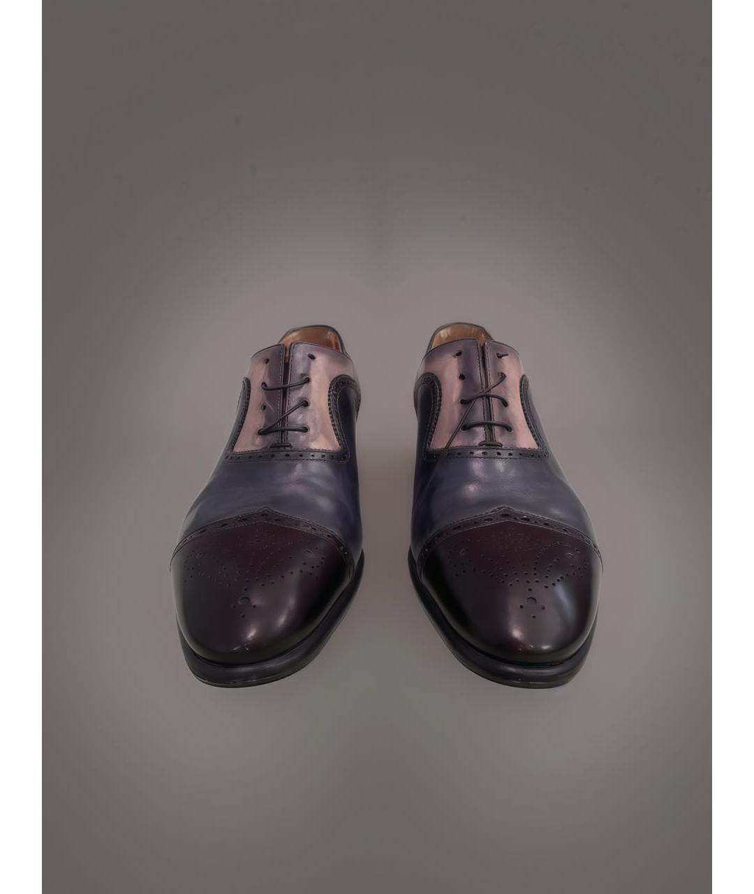 SANTONI Серые кожаные низкие ботинки, фото 2