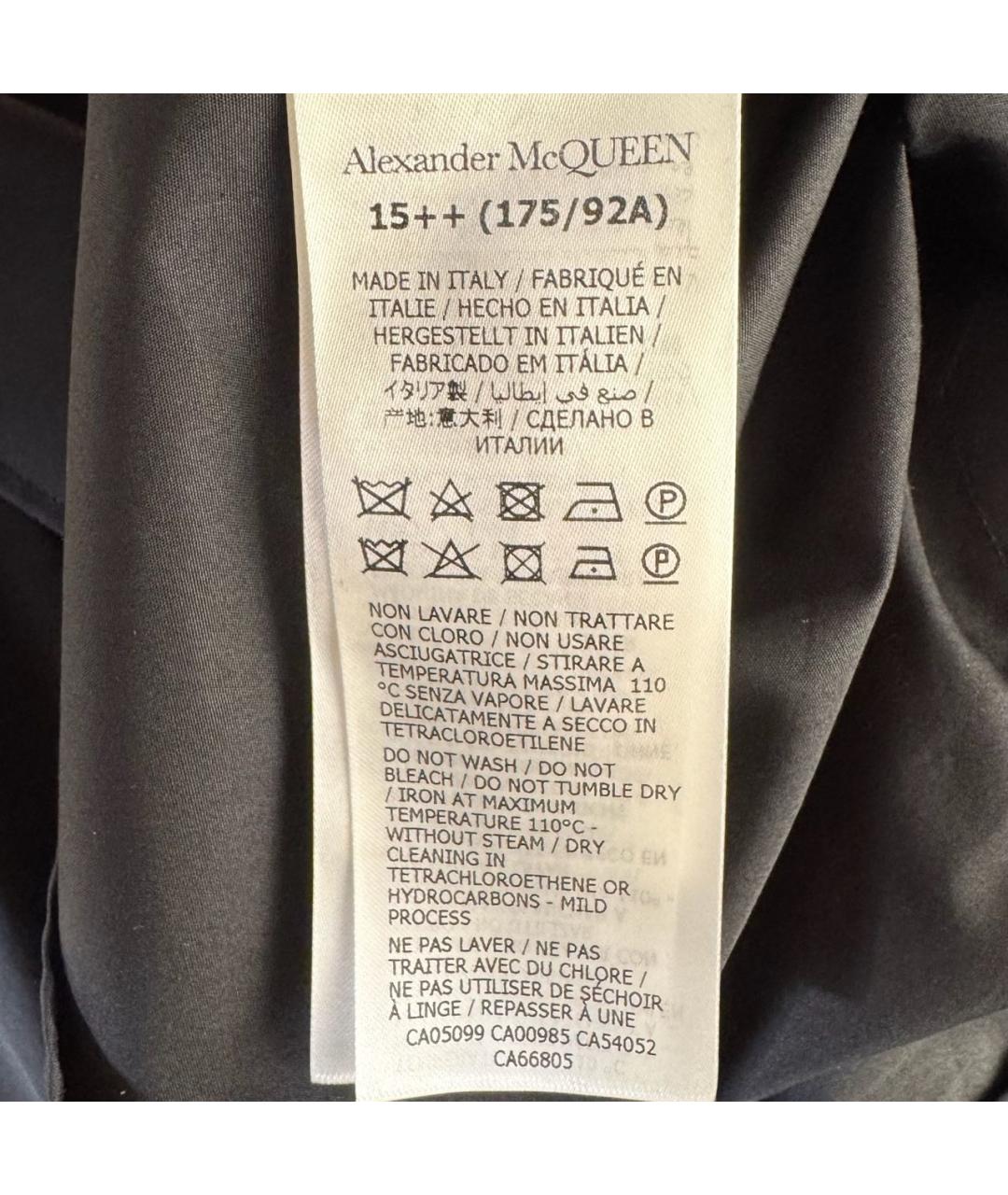 ALEXANDER MCQUEEN Черная хлопковая кэжуал рубашка, фото 8