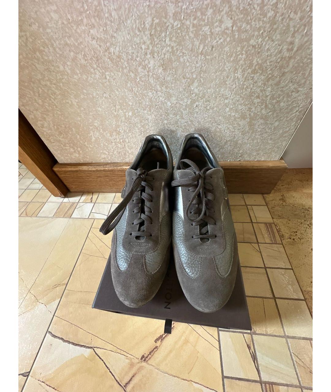 LOUIS VUITTON Коричневые кожаные кроссовки, фото 2