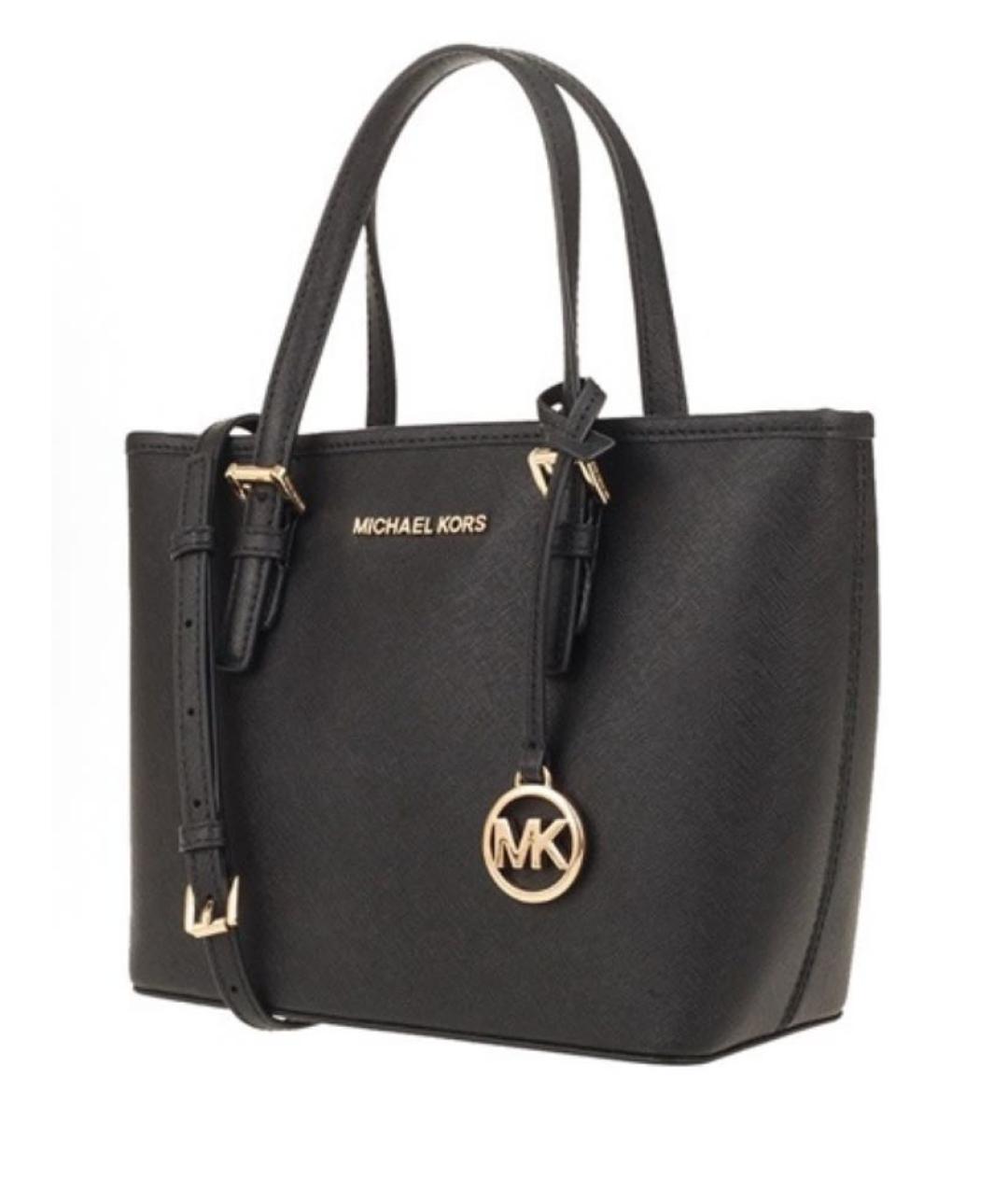 MICHAEL KORS Черная кожаная сумка тоут, фото 2