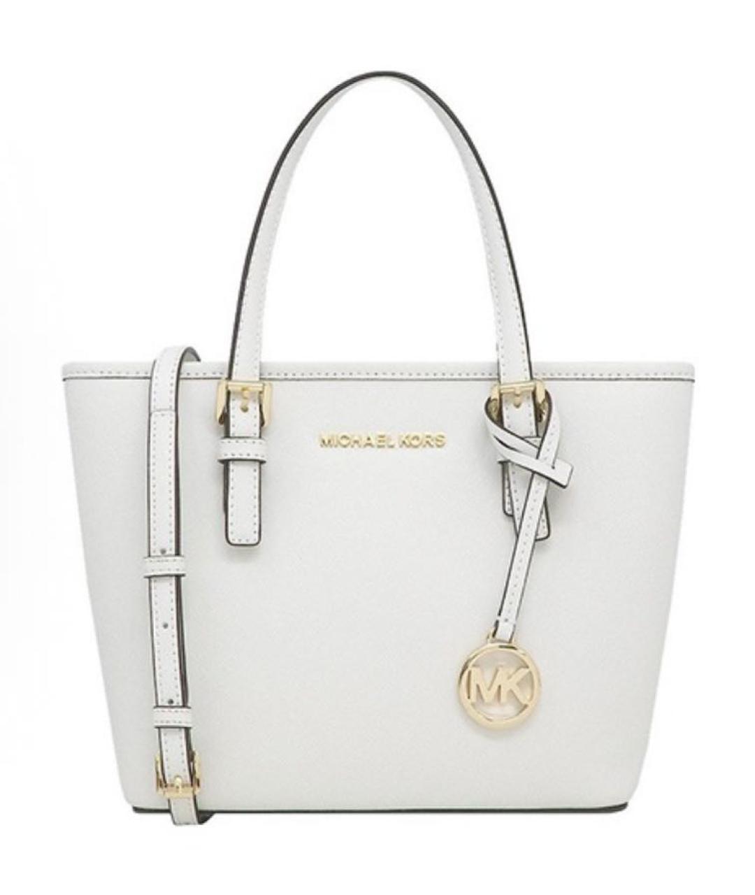 MICHAEL KORS Белая кожаная сумка тоут, фото 5