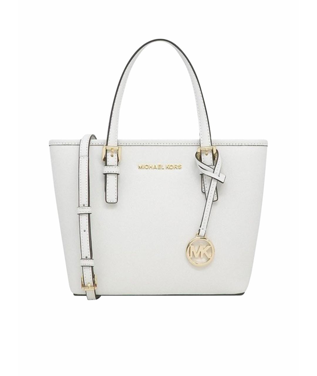 MICHAEL KORS Белая кожаная сумка тоут, фото 1