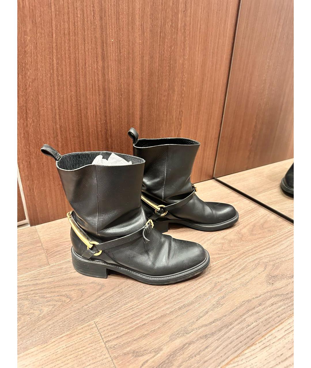 GUCCI Черные кожаные полусапоги, фото 4