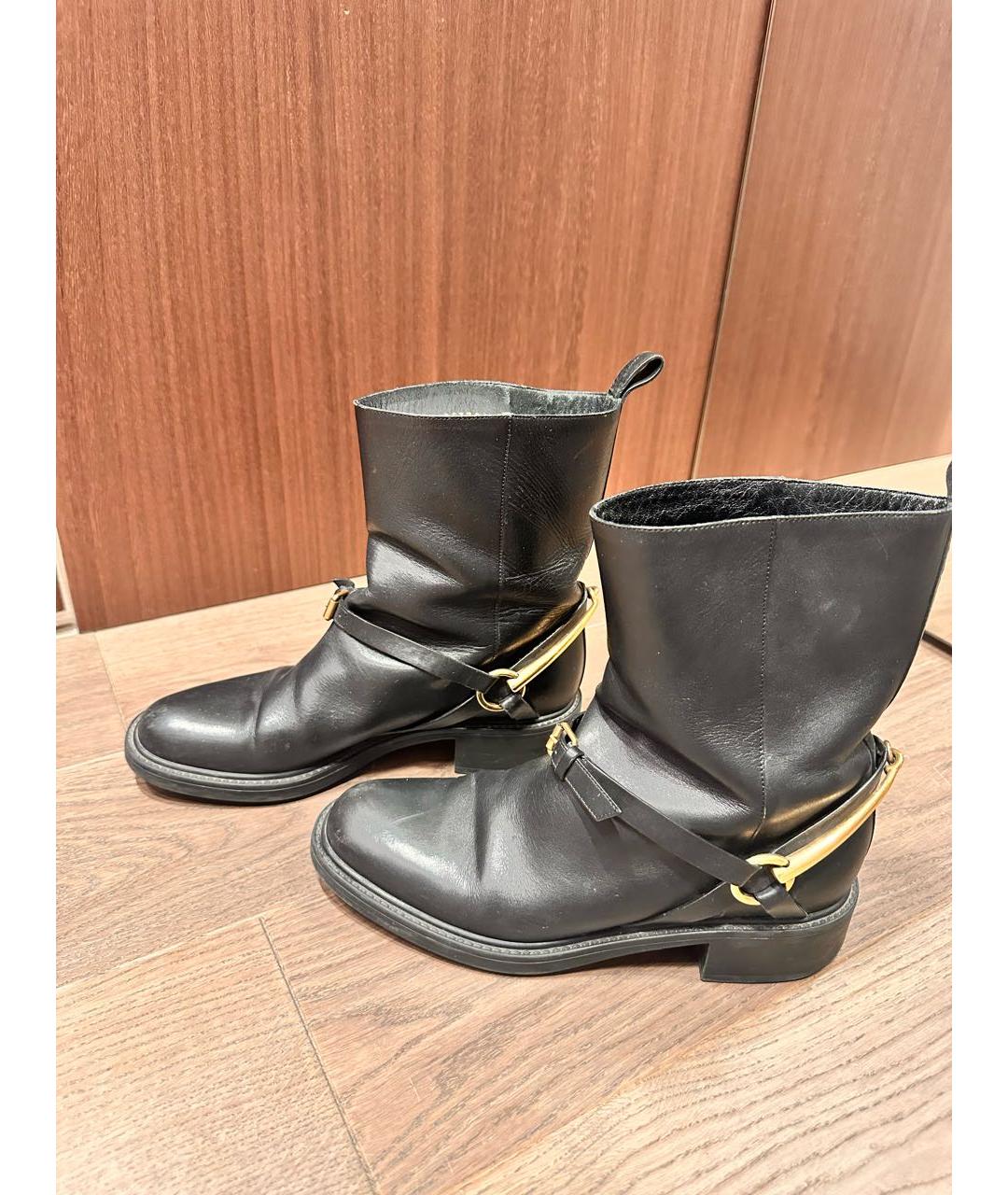 GUCCI Черные кожаные полусапоги, фото 2