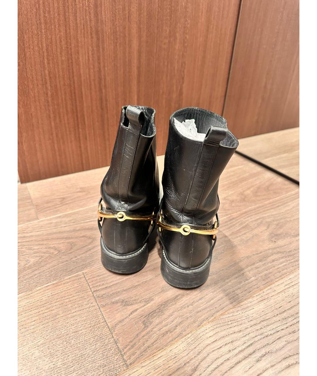 GUCCI Черные кожаные полусапоги, фото 3
