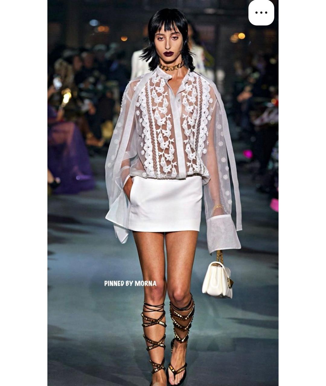 VALENTINO Белое шелковое коктейльное платье, фото 2