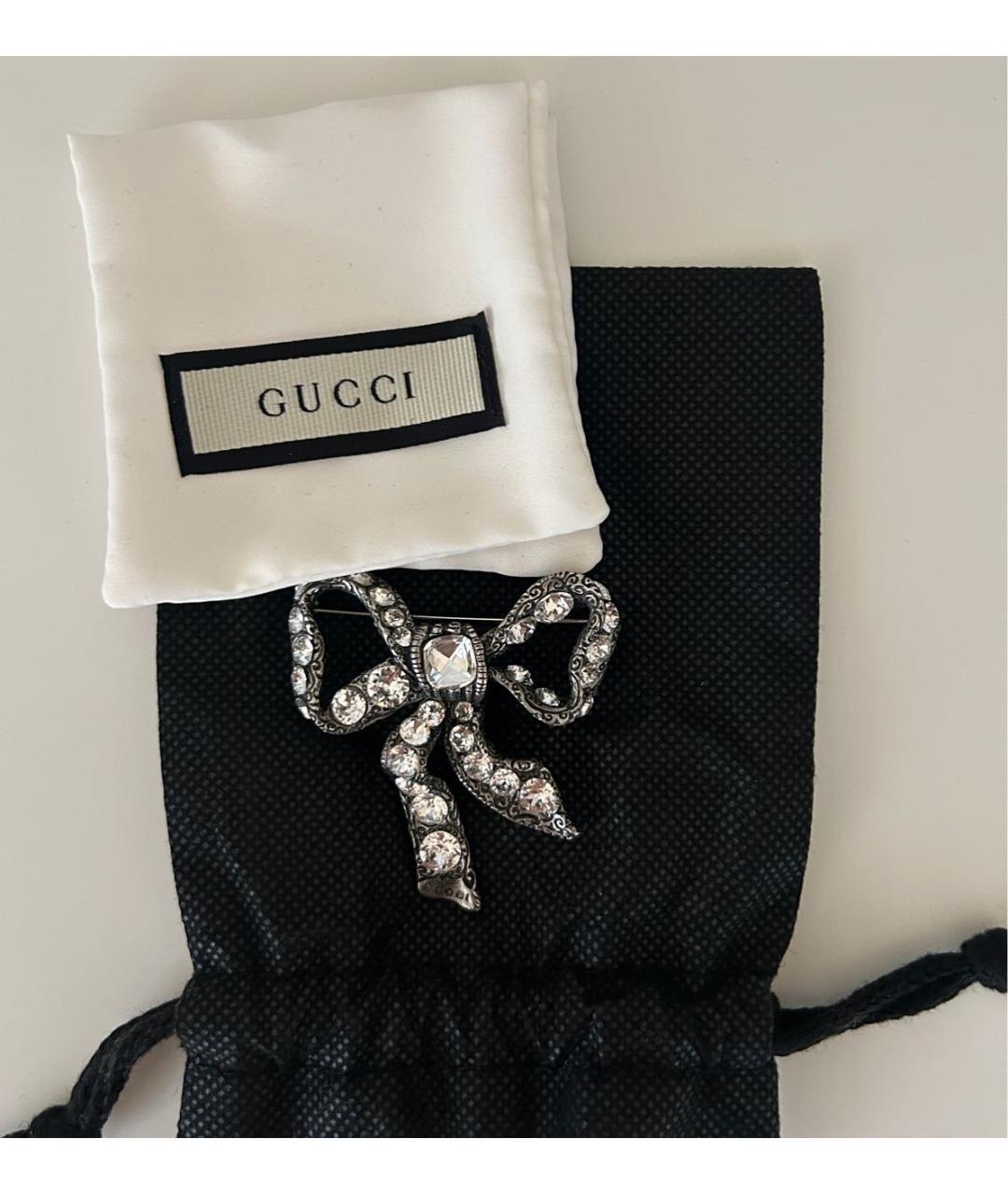 GUCCI Серебряная металлическая булавка / брошь, фото 5