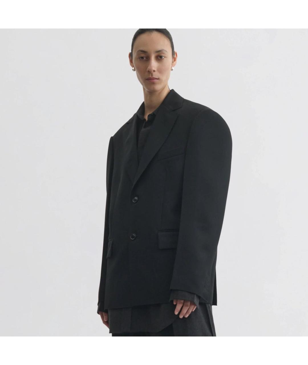 PHOEBE PHILO Черный шерстяной жакет/пиджак, фото 4