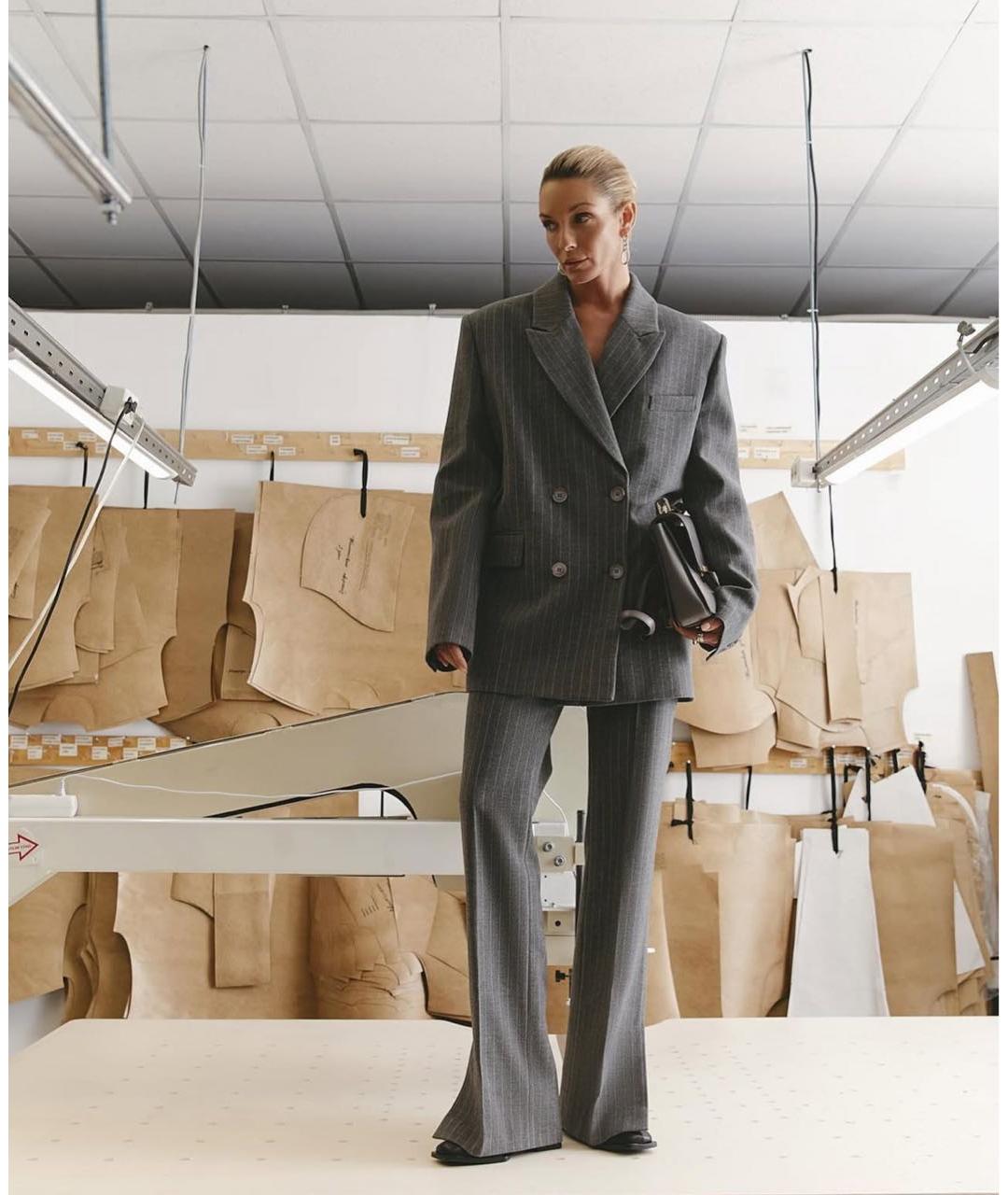 AUTENTIMENTS Серый шерстяной костюм с брюками, фото 7