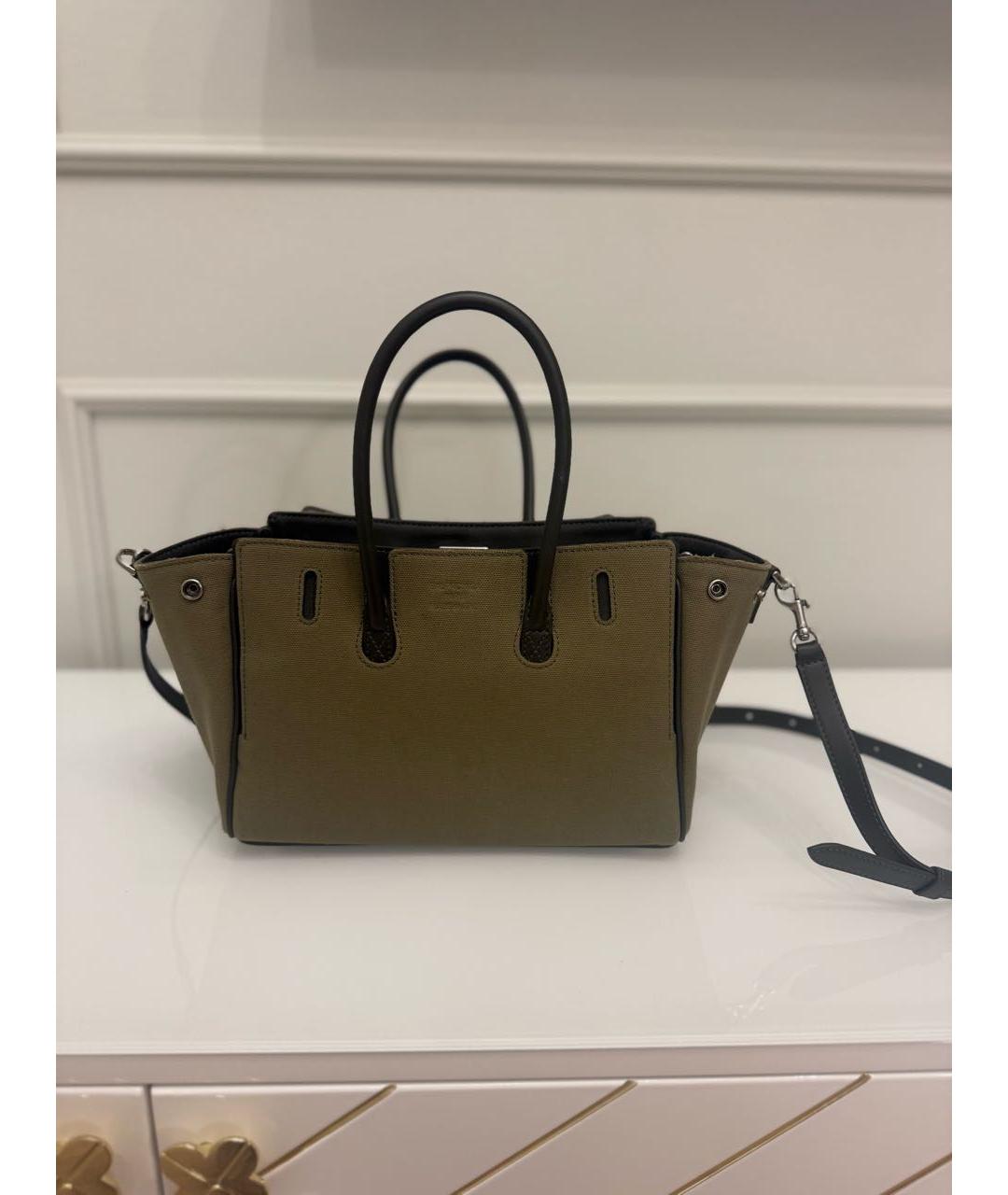 BALENCIAGA Хаки хлопковая сумка с короткими ручками, фото 3