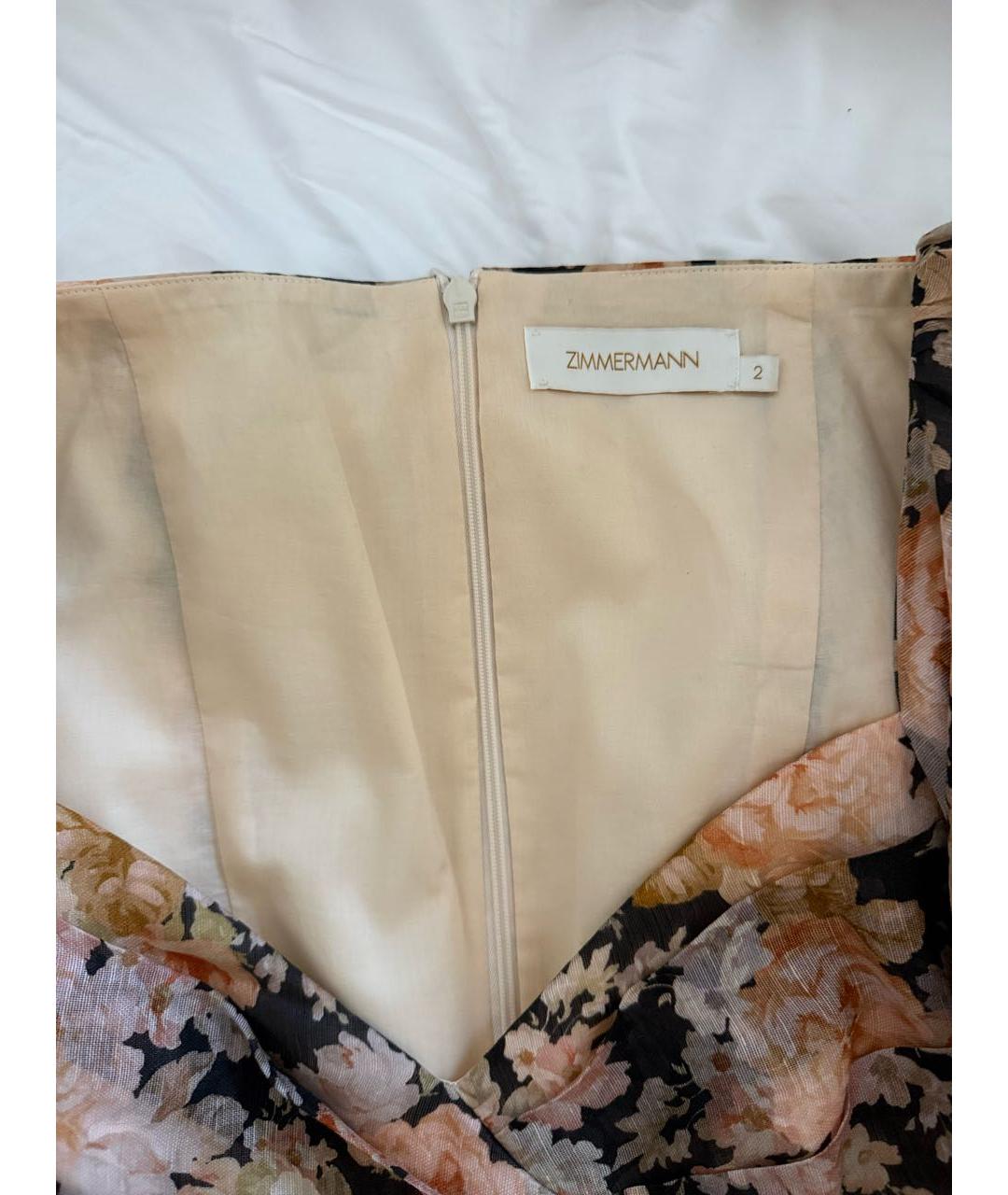 ZIMMERMANN Бежевое льняное коктейльное платье, фото 3