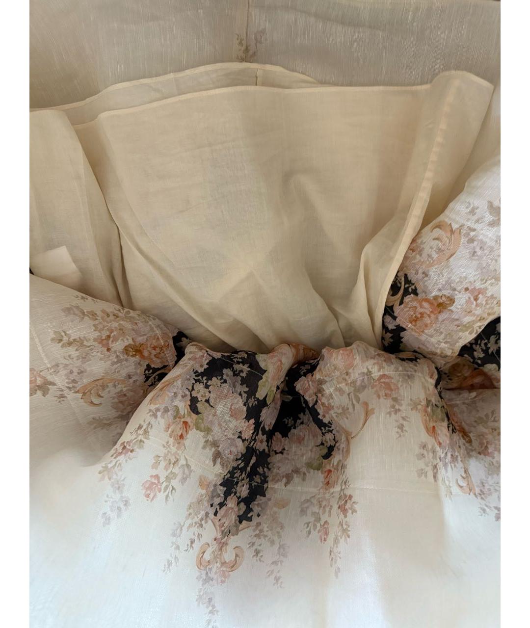 ZIMMERMANN Бежевое льняное коктейльное платье, фото 5