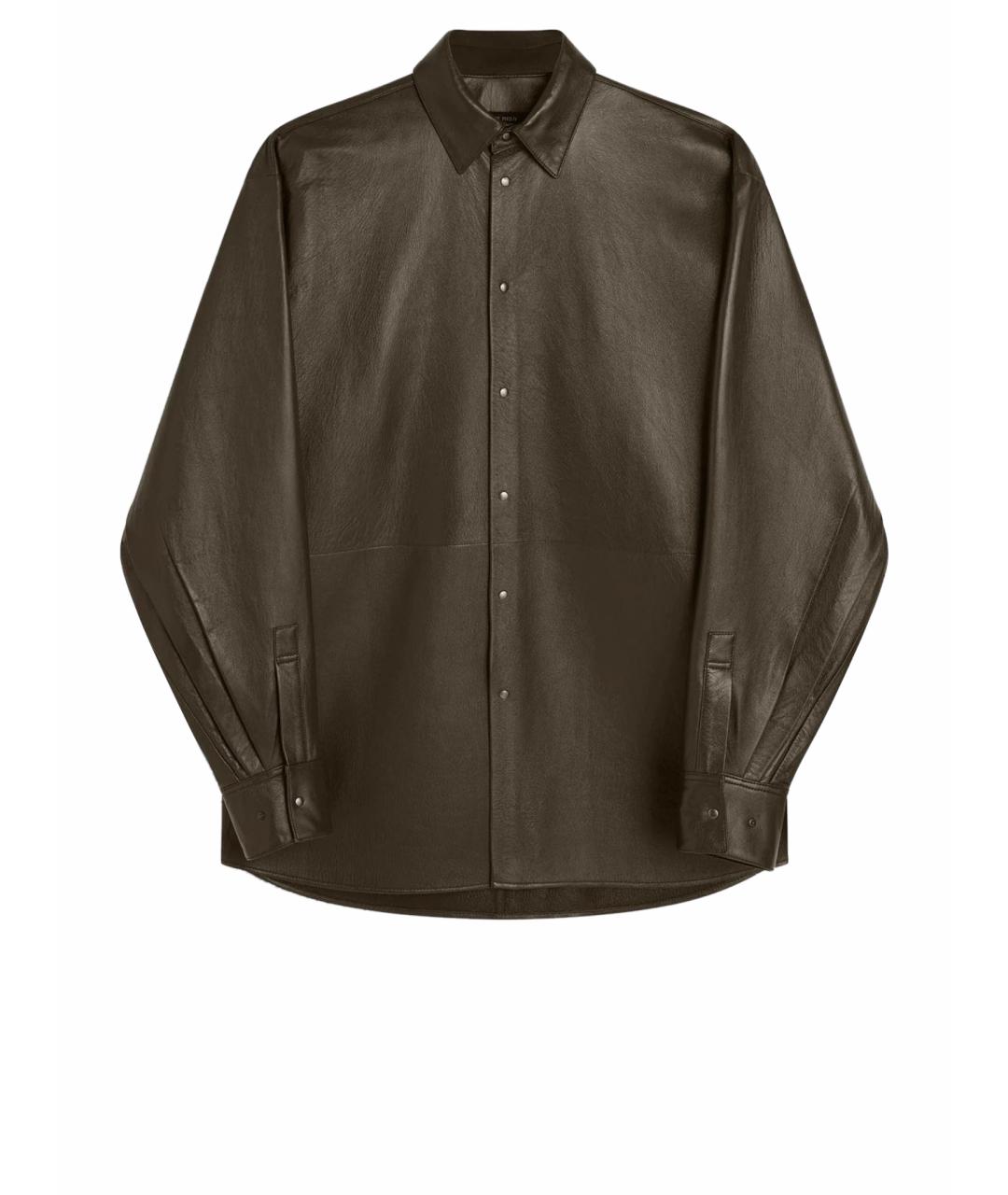 PHOEBE PHILO Хаки кожаная рубашка, фото 1