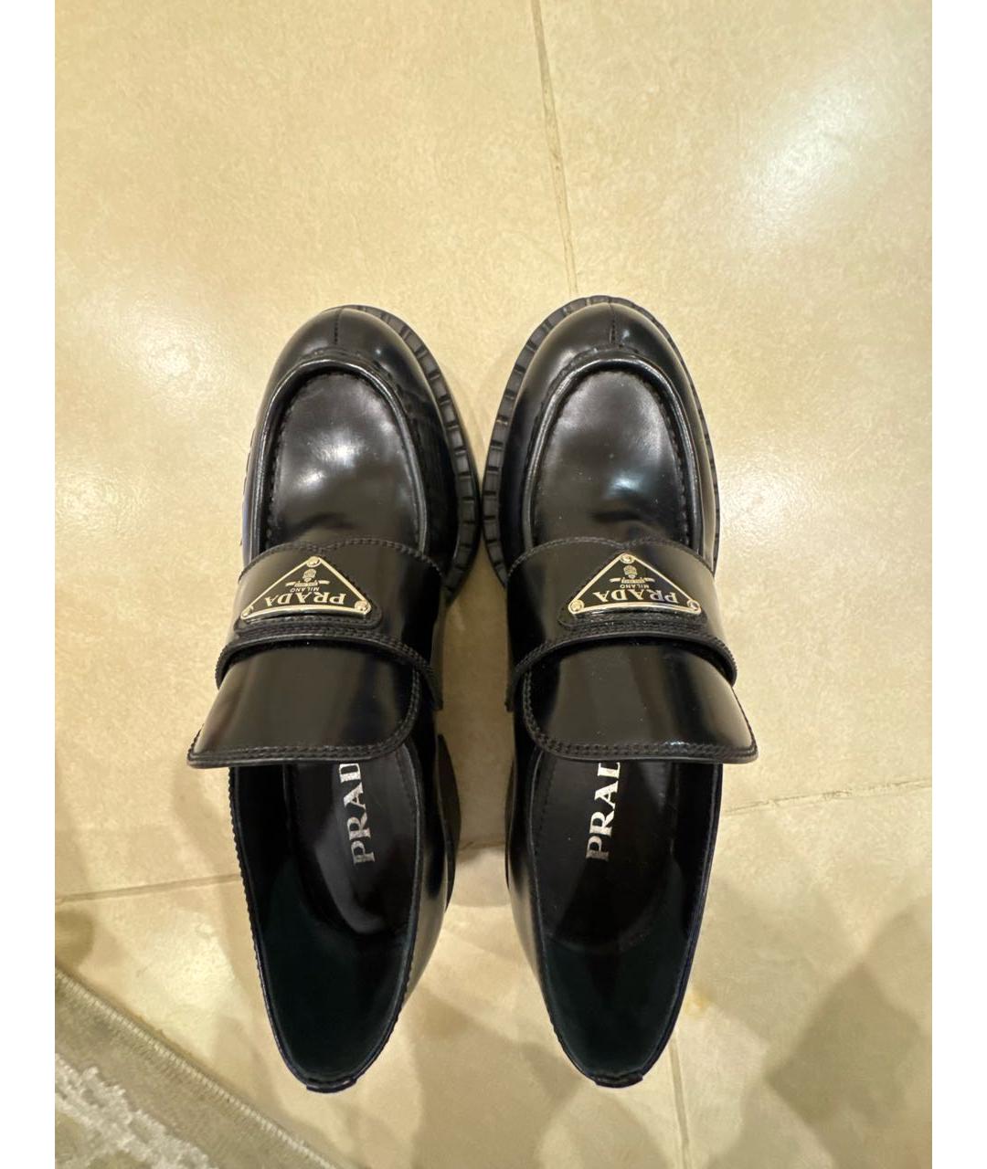 PRADA Черные кожаные лоферы, фото 3