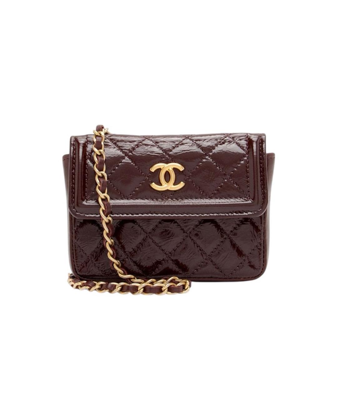 CHANEL Бордовая кожаная поясная сумка, фото 1