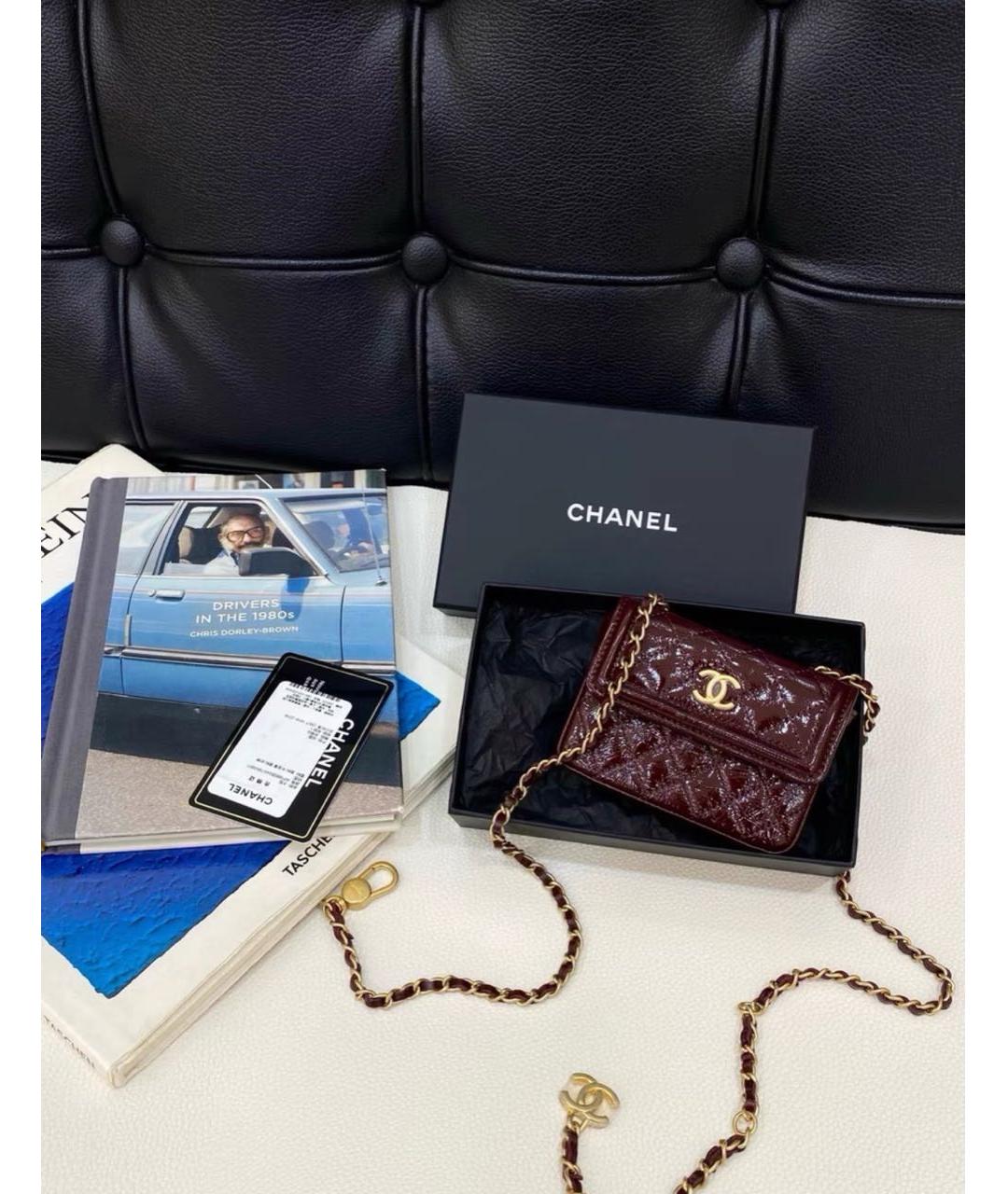 CHANEL Бордовая кожаная поясная сумка, фото 2