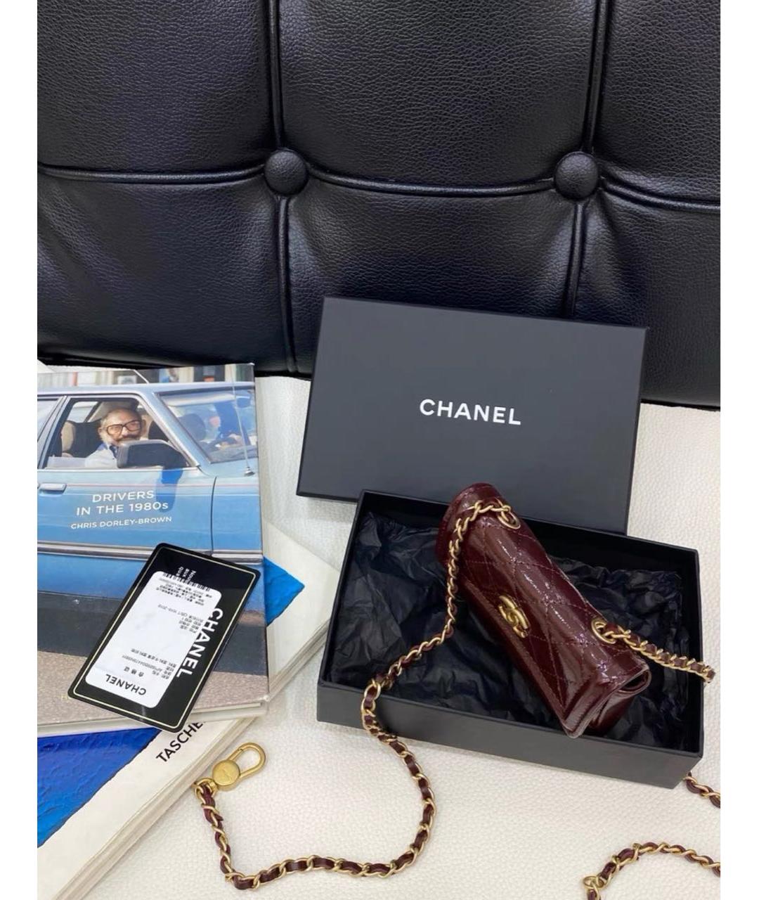CHANEL Бордовая кожаная поясная сумка, фото 8