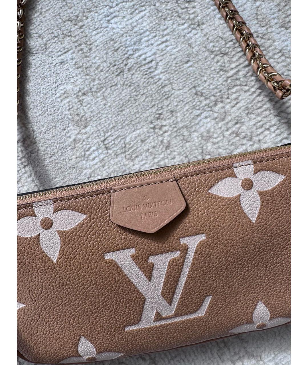 LOUIS VUITTON Бежевая кожаная сумка через плечо, фото 3
