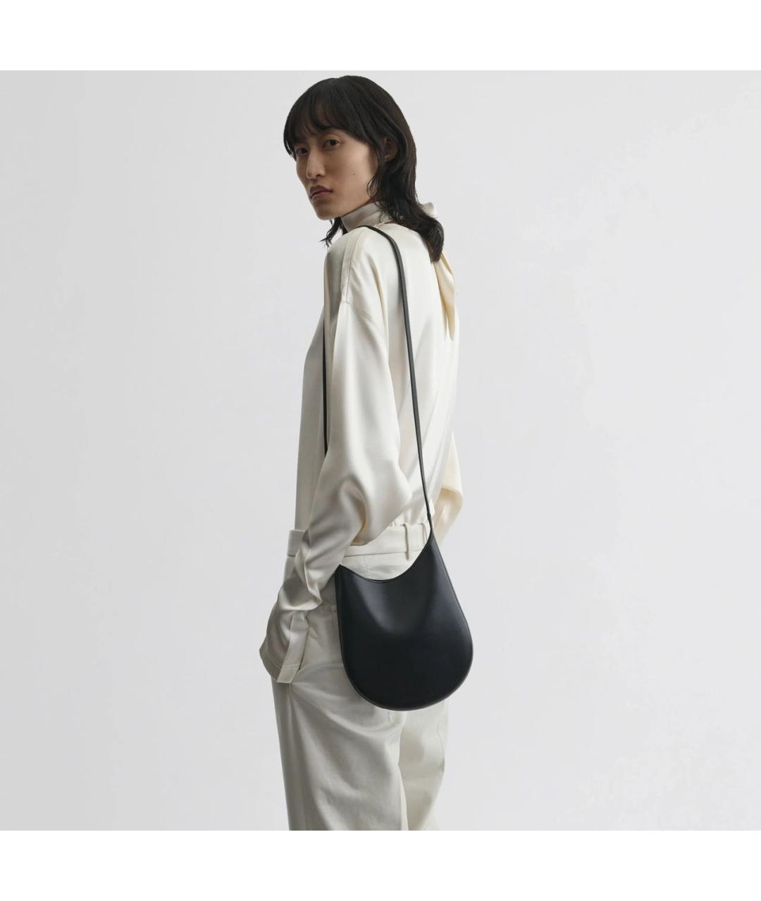 PHOEBE PHILO Черная кожаная сумка через плечо, фото 2