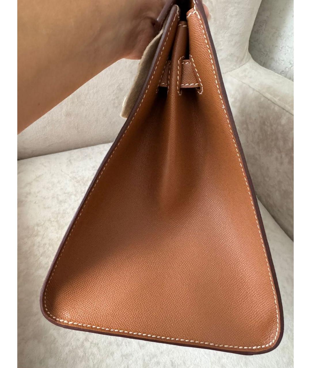 HERMES Коричневая кожаная сумка тоут, фото 2