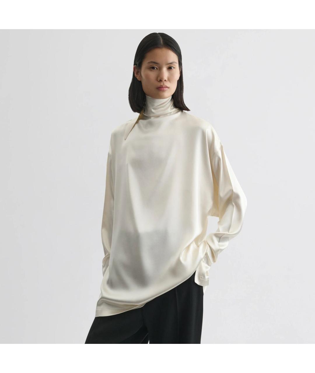 PHOEBE PHILO Белая шелковая водолазка, фото 5