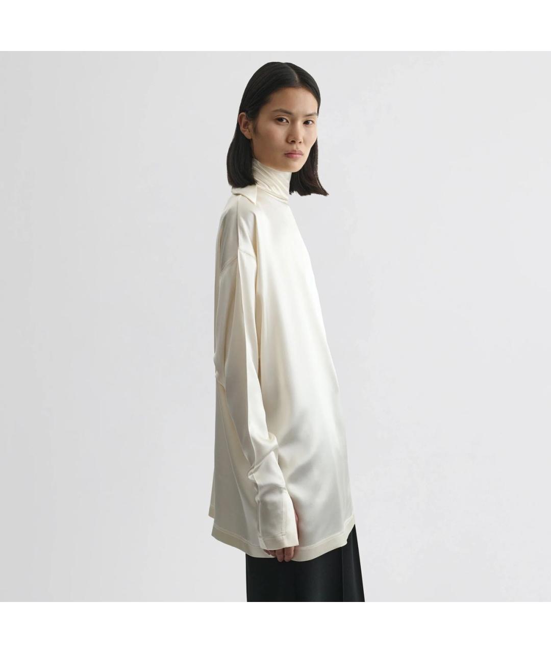 PHOEBE PHILO Белая шелковая водолазка, фото 4