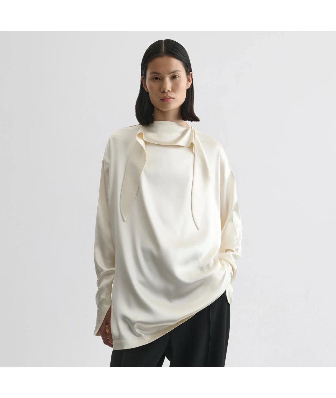 PHOEBE PHILO Белая шелковая водолазка, фото 6