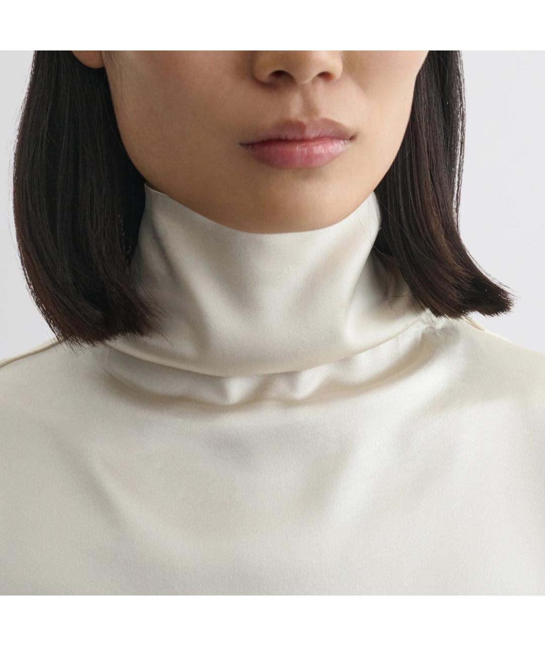 PHOEBE PHILO Белая шелковая водолазка, фото 7