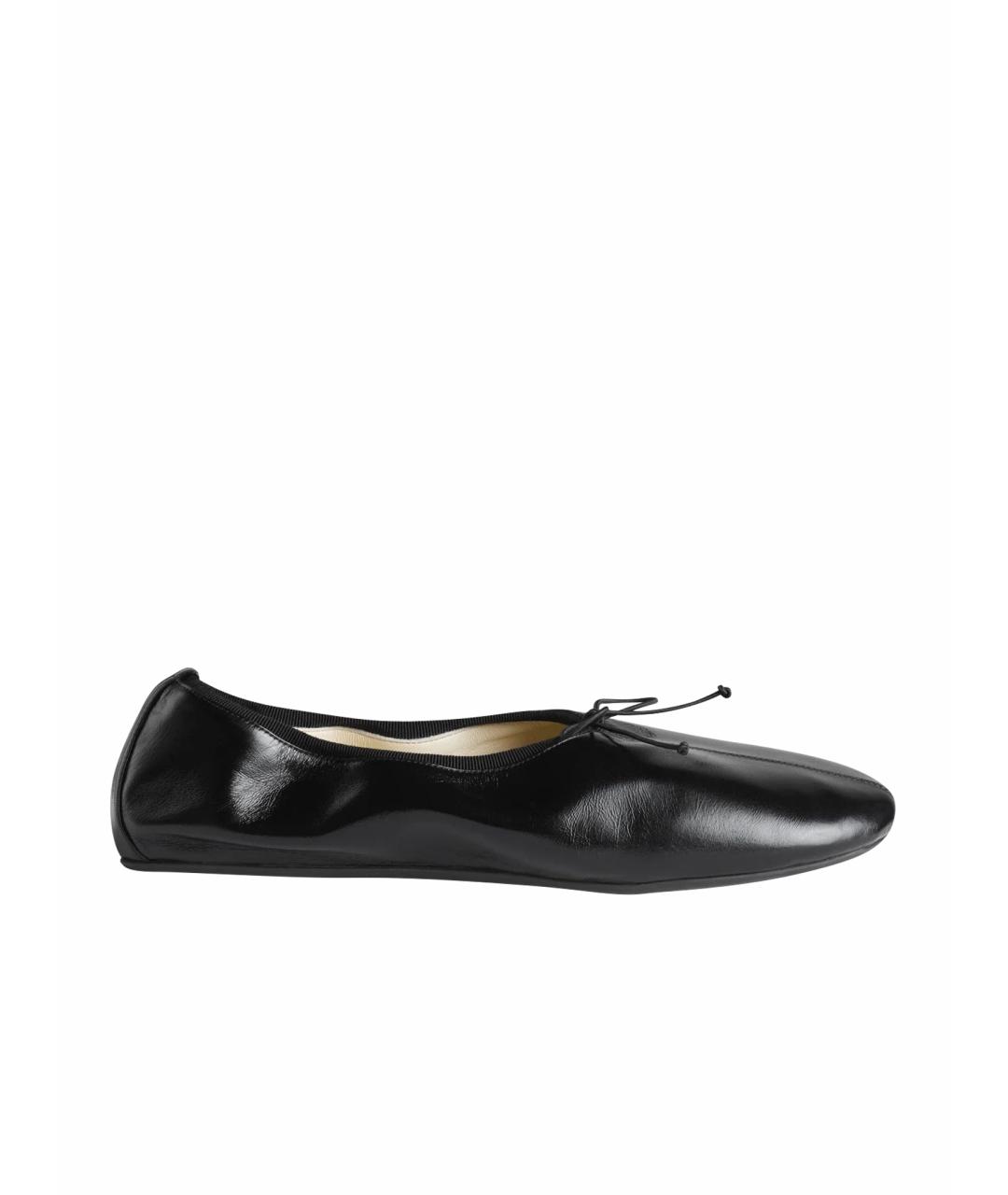 PHOEBE PHILO Черные кожаные балетки, фото 1