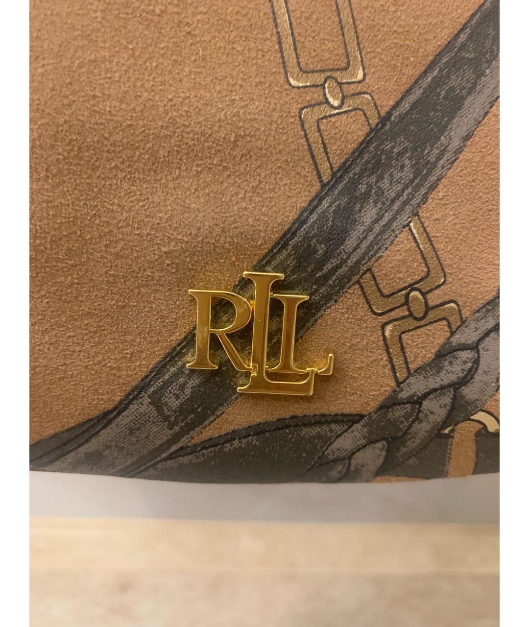 RALPH LAUREN Коричневая замшевая сумка с короткими ручками, фото 8