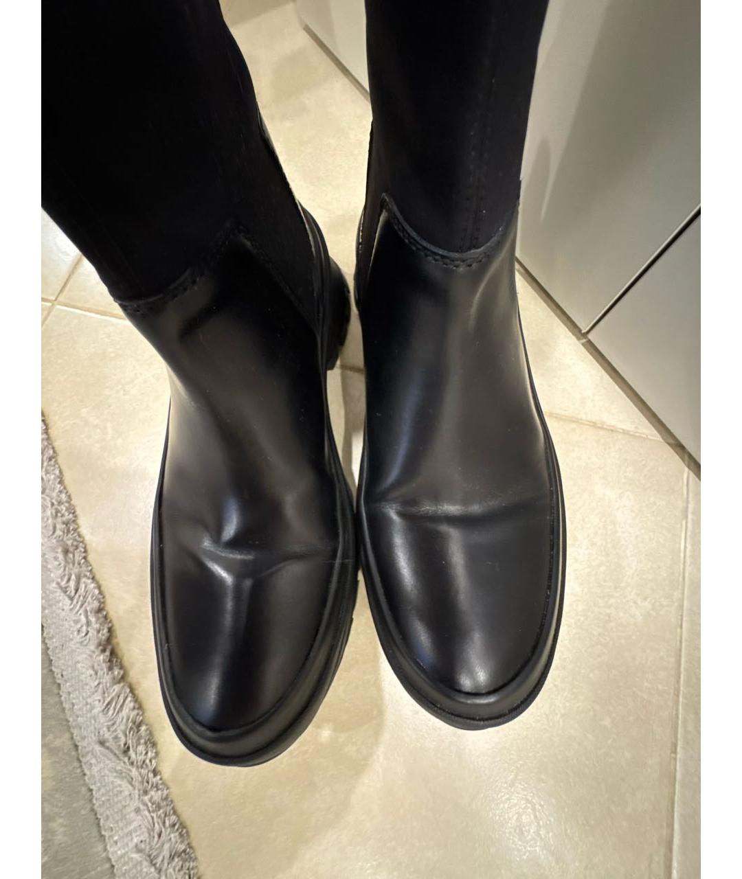 JIL SANDER Черные кожаные сапоги, фото 4