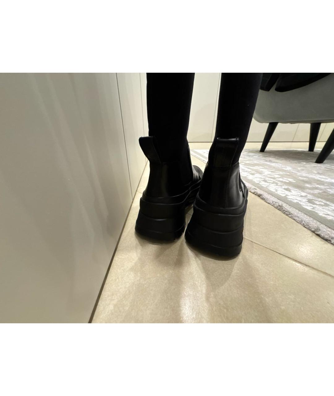 JIL SANDER Черные кожаные сапоги, фото 5