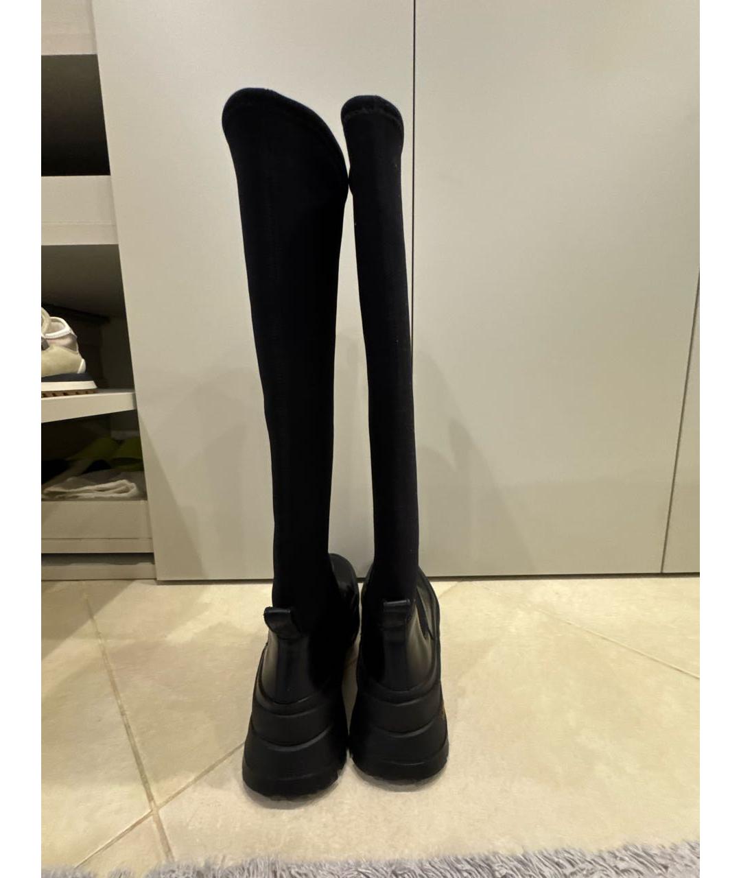 JIL SANDER Черные кожаные сапоги, фото 3