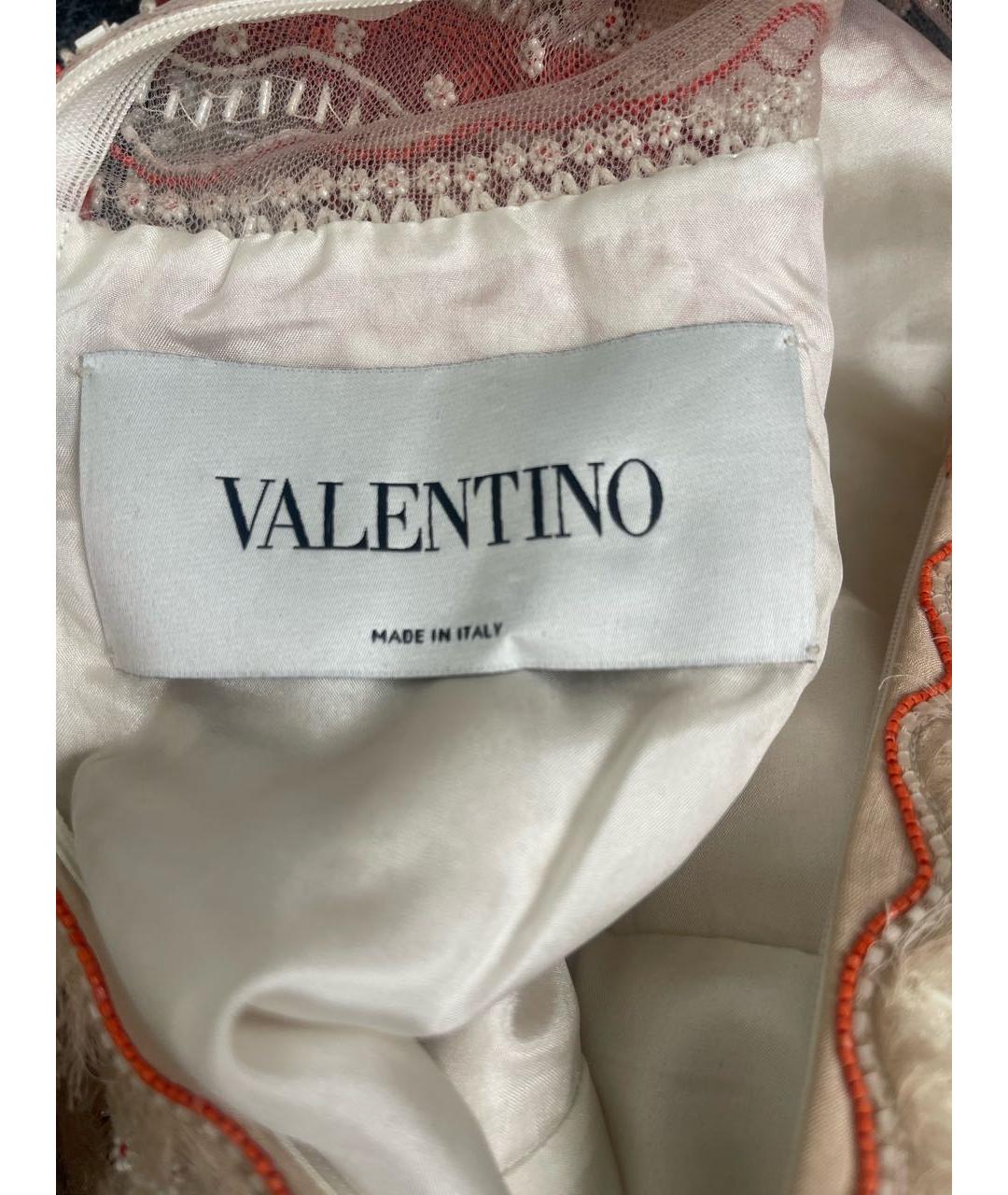 VALENTINO Бежевое шелковое вечернее платье, фото 3