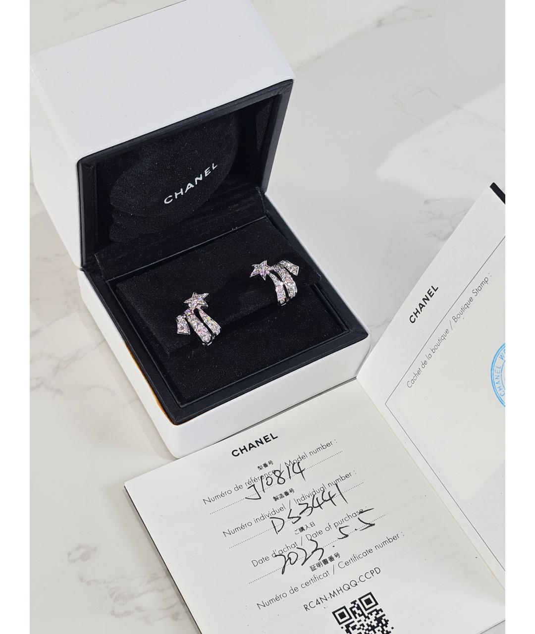 CHANEL Серебряные серьги из белого золота, фото 2