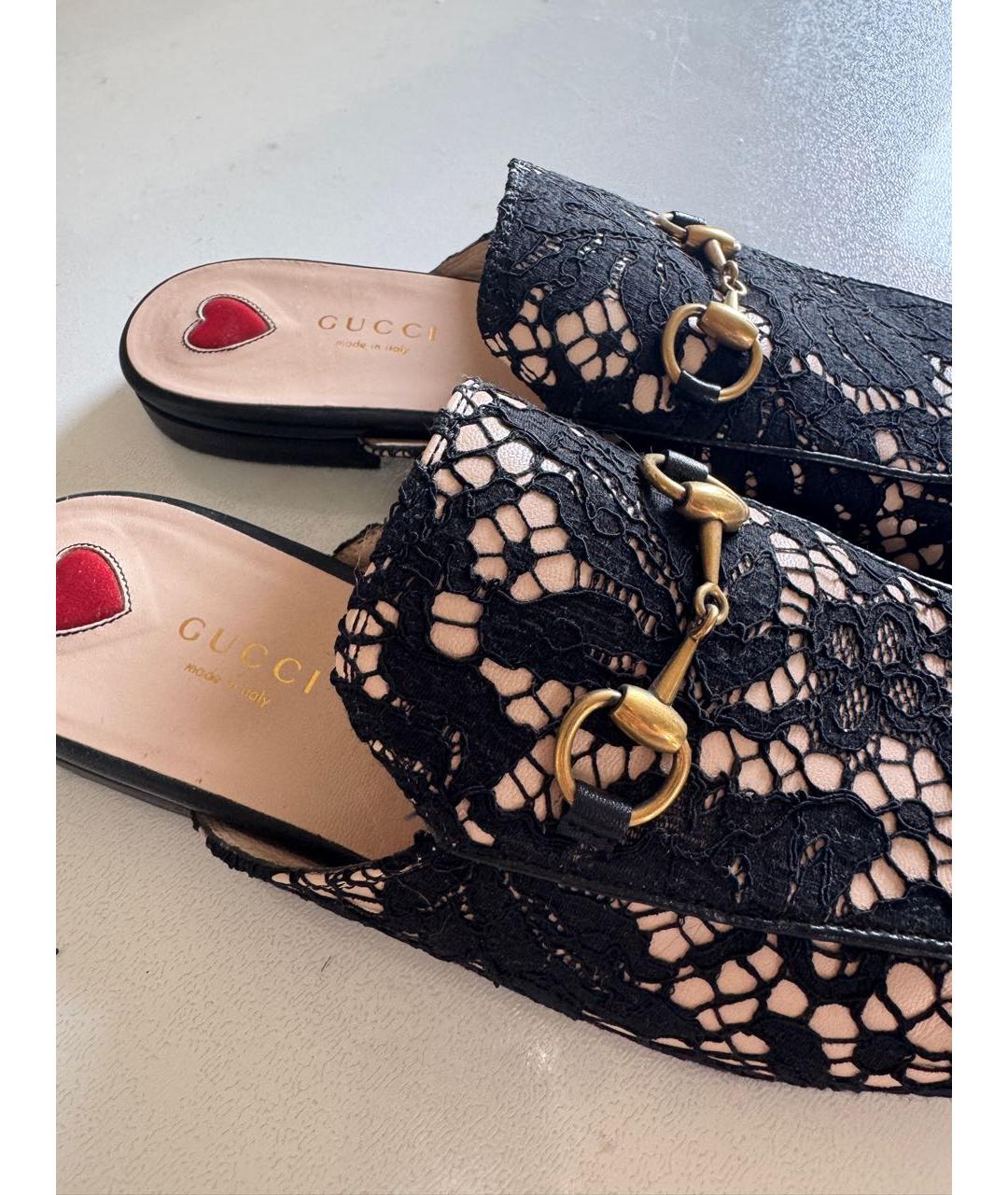 GUCCI Черные кожаные мюли, фото 7