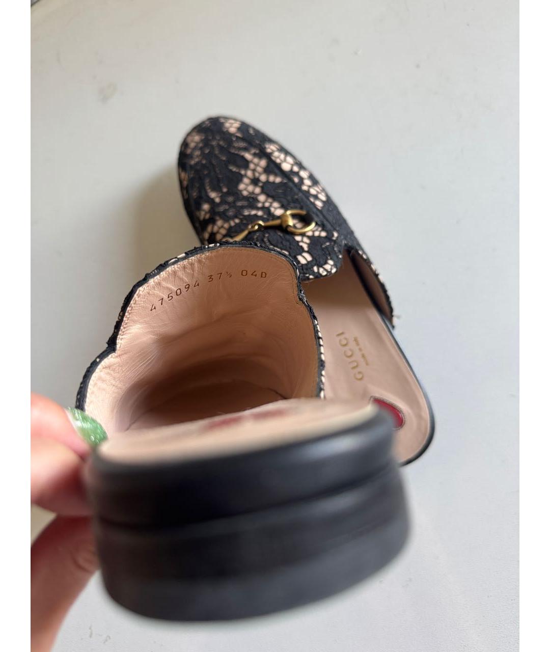 GUCCI Черные кожаные мюли, фото 8