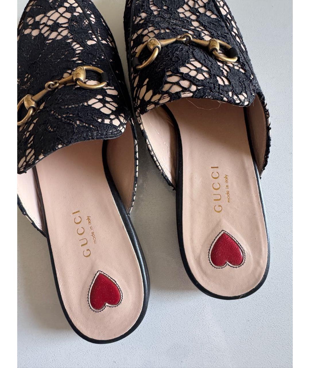 GUCCI Черные кожаные мюли, фото 4