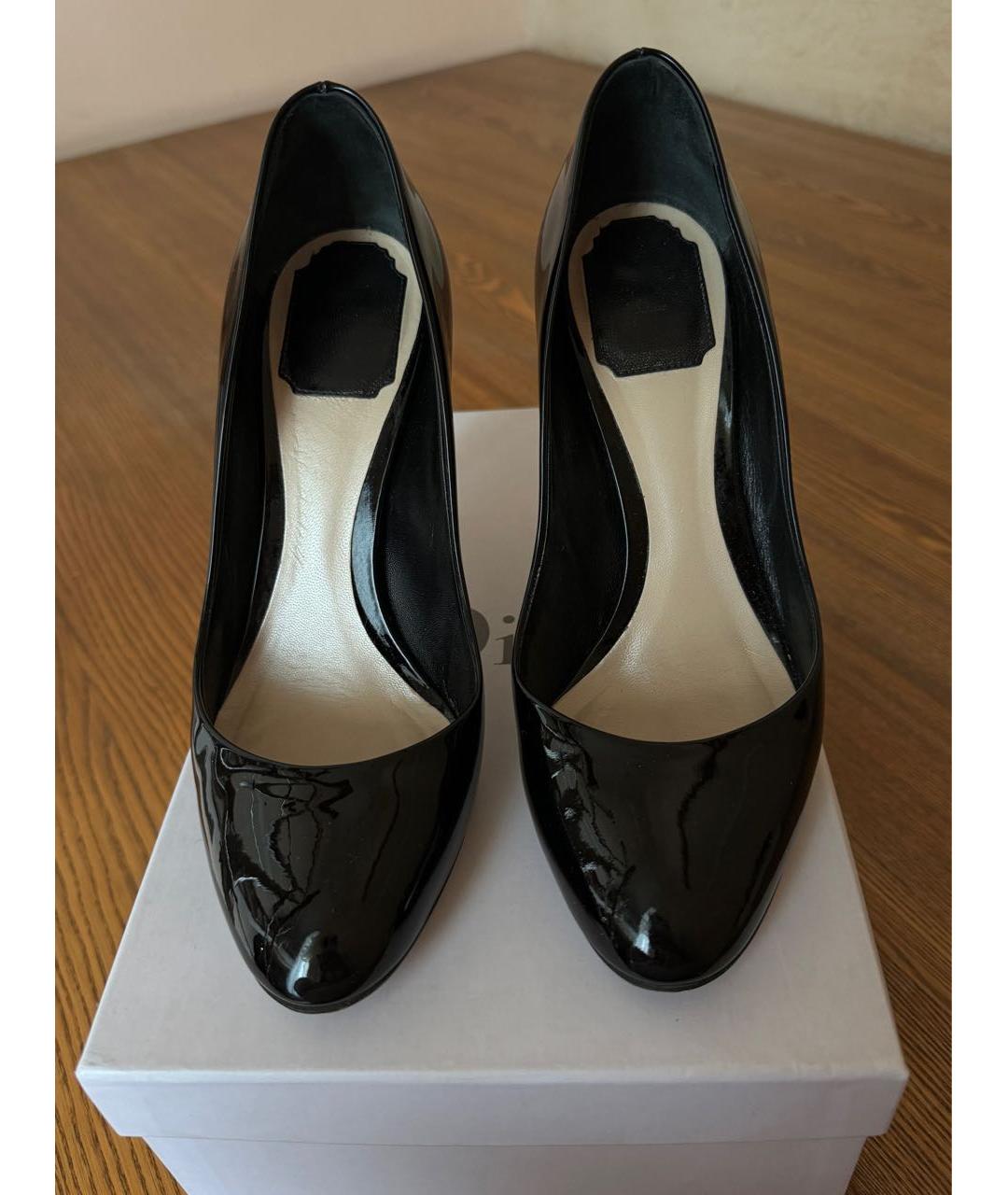 CHRISTIAN DIOR Черные туфли из лакированной кожи, фото 2