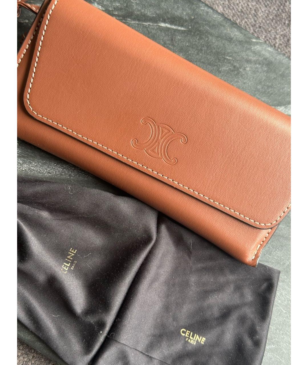 CELINE Коричневые пластиковые солнцезащитные очки, фото 8