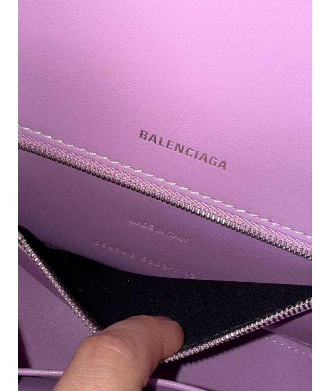 BALENCIAGA Фиолетовая кожаная сумка с короткими ручками, фото 4
