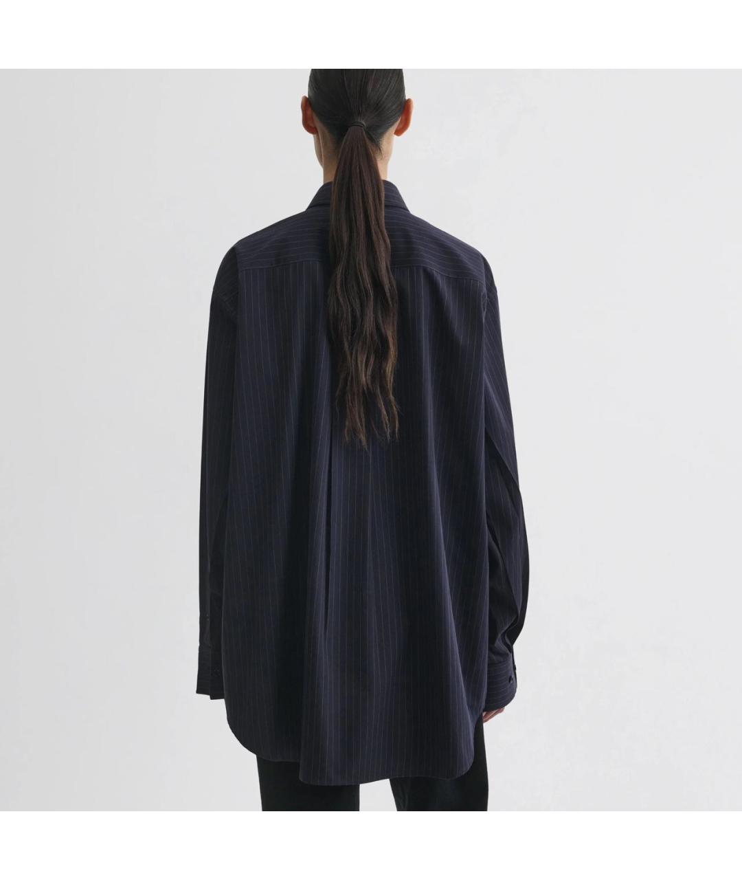 PHOEBE PHILO Темно-синяя хлопковая рубашка, фото 7