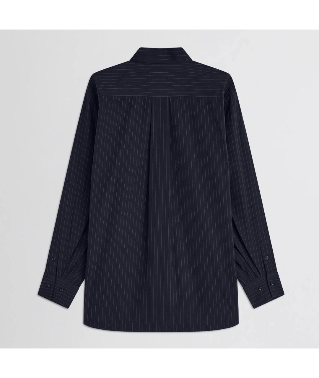 PHOEBE PHILO Темно-синяя хлопковая рубашка, фото 2
