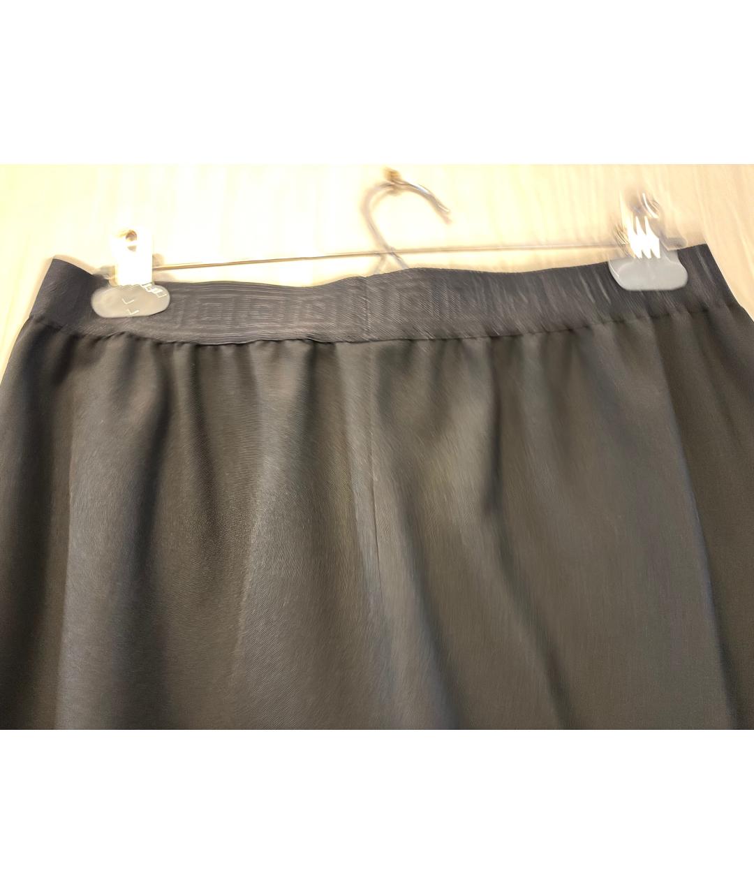 VERSACE COLLECTION Черные полиэстеровые прямые брюки, фото 4