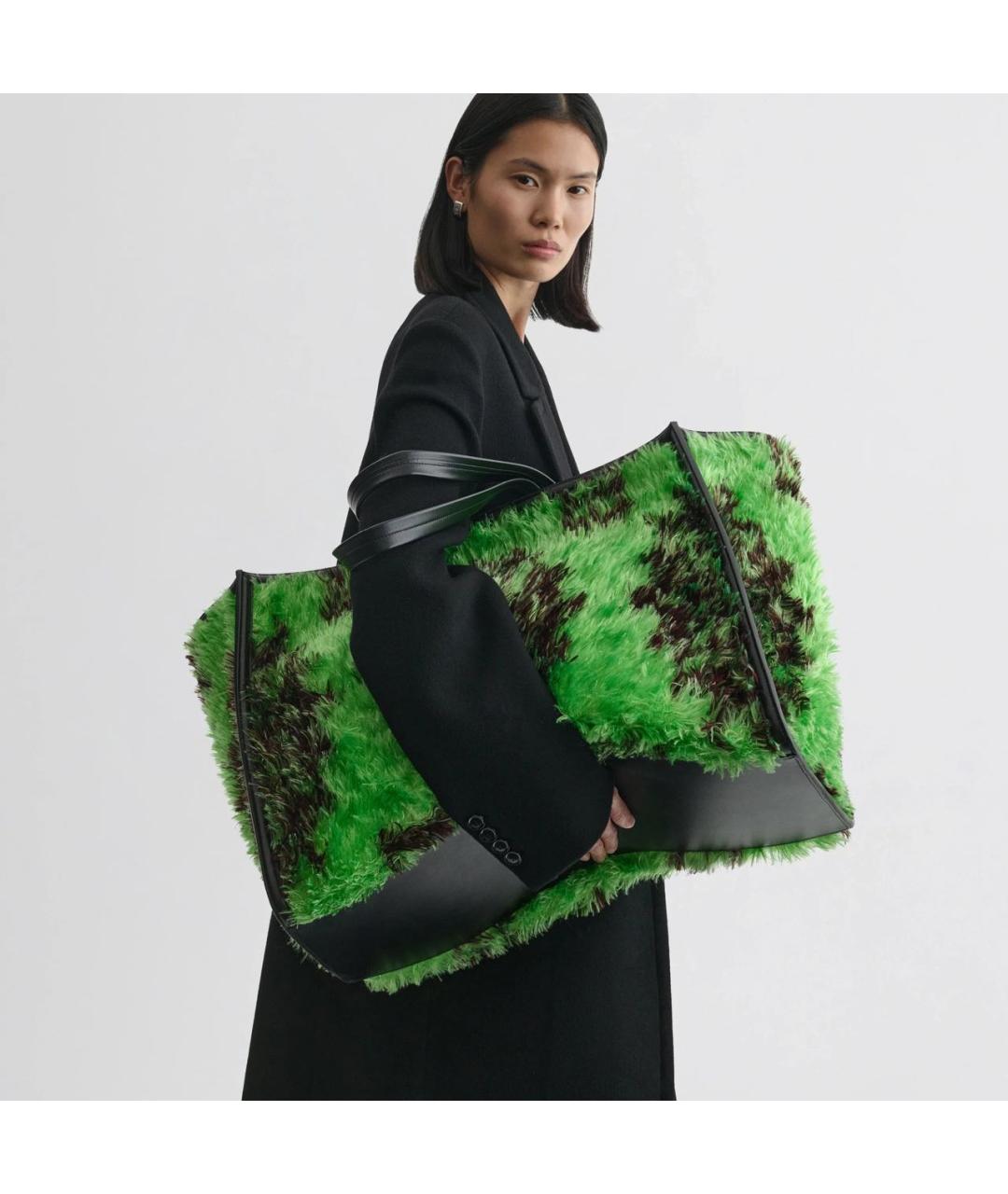 PHOEBE PHILO Зеленая сумка тоут, фото 2