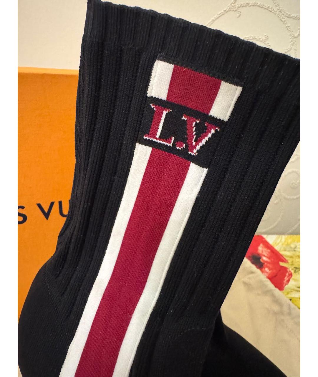 LOUIS VUITTON Черные текстильные ботильоны, фото 6