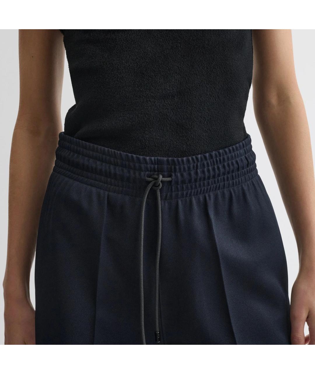PHOEBE PHILO Темно-синие полиэстеровые брюки широкие, фото 5