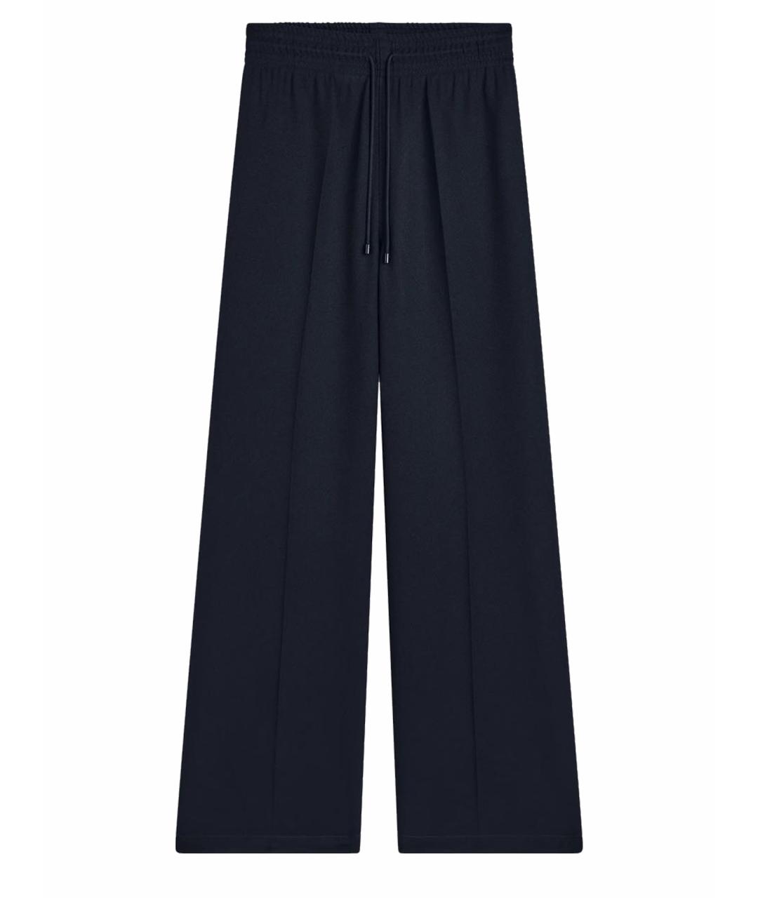 PHOEBE PHILO Темно-синие полиэстеровые брюки широкие, фото 1