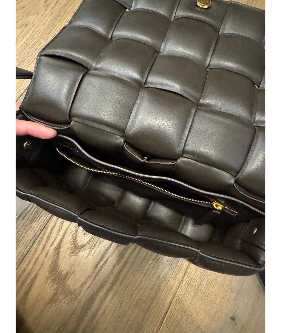 BOTTEGA VENETA Коричневая кожаная сумка через плечо, фото 4